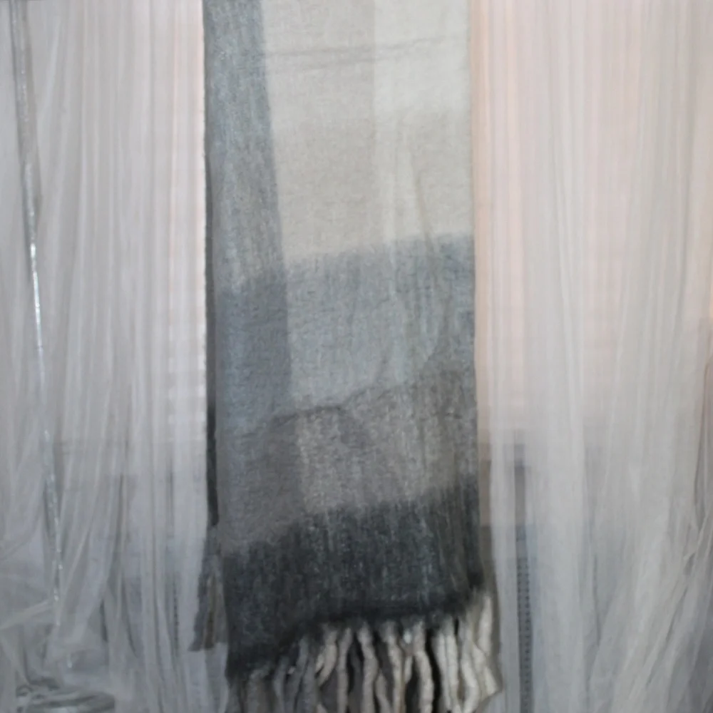 West Elm Brushed Plaid Faux Mohair Throw. Sz. 60